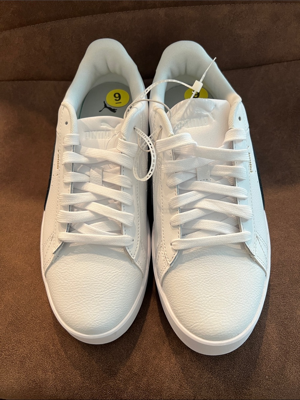 Puma White Low-Top Leather Sneakers